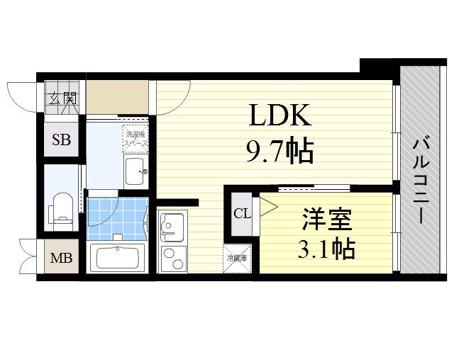 THE BRILLIANT 尚(1LDK/2階)の間取り写真