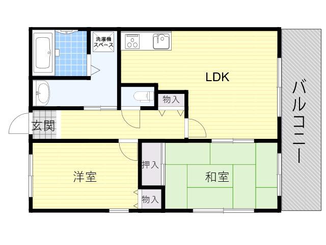 ラ・クーレKASUGA(2LDK/1階)の間取り写真