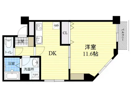 アートリファイン関大(1DK/4階)の間取り写真