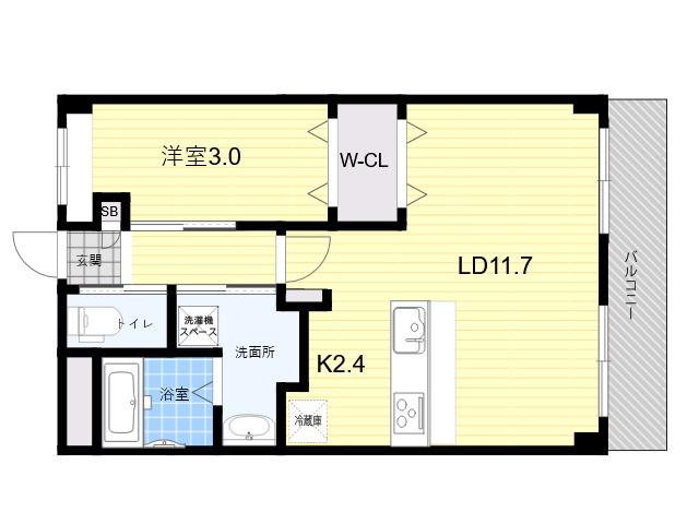 アートリファイン関大(1LDK/3階)の間取り写真