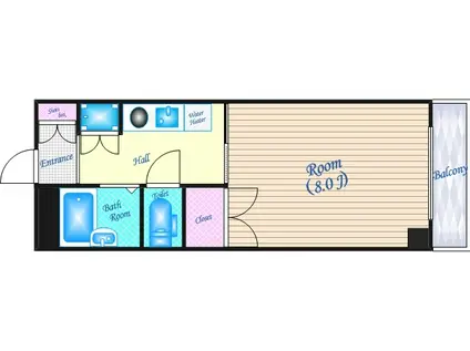 ラ・ファイン江坂(1K/3階)の間取り写真