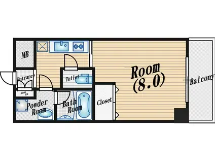 ELSOL ESAKA(1K/7階)の間取り写真