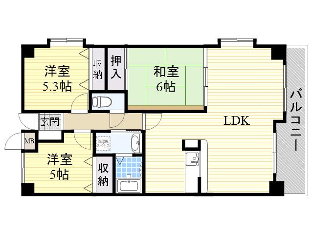 アビタシオン橋本2(3LDK/2階)の間取り写真