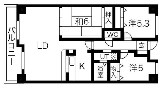 アビタシオン橋本2(3LDK/5階)の間取り写真