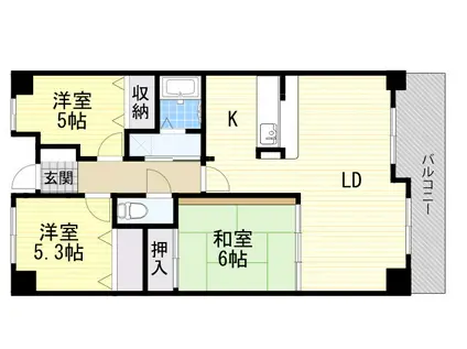 アビタシオン橋本2(3LDK/2階)の間取り写真