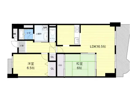 サンヒルズ上山手(3LDK/3階)の間取り写真