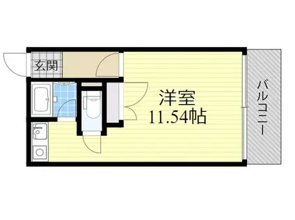 H´S FLATS(ワンルーム/2階)の間取り写真