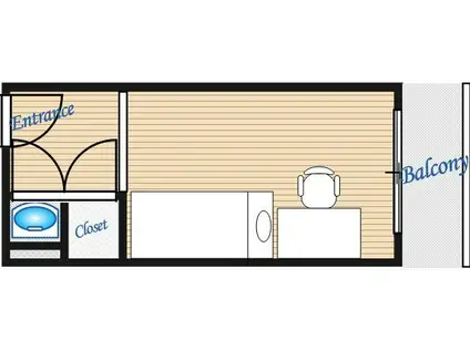 カルムイン豊津(ワンルーム/1階)の間取り写真
