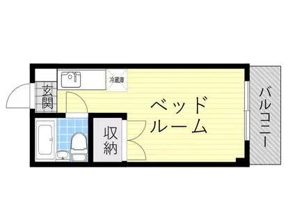 ユキ千里山西(ワンルーム/3階)の間取り写真