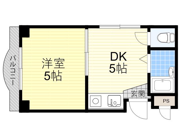 RHYTHM千里山(1DK/1階)の間取り写真