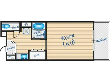 コムズハウス千里中央Ⅰ(1K/2階)の間取り写真