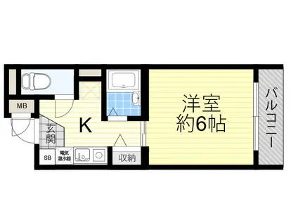 コムズハウス千里中央Ⅰ(1K/1階)の間取り写真