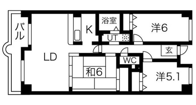 カルムフォーレ千里山(3LDK/2階)の間取り写真