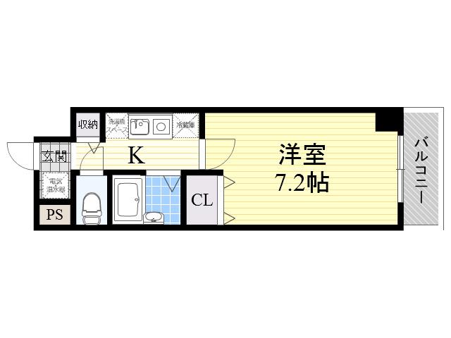 北大阪急行電鉄 緑地公園駅 徒歩14分 5階建 築29年(1K/2階)の間取り写真