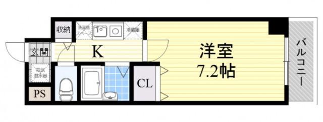 北大阪急行電鉄 緑地公園駅 徒歩14分 5階建 築29年(1K/3階)の間取り写真