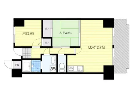 フローイント上長(2LDK/4階)の間取り写真