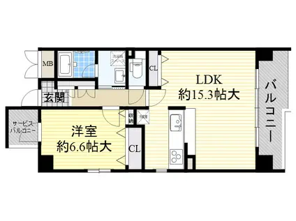 ア・ミュゼ新大阪(1LDK/12階)の間取り写真