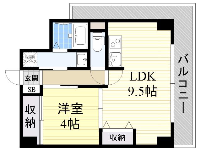 パークモダン新大阪(1LDK/11階)の間取り写真