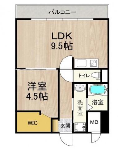 パークモダン新大阪(1LDK/9階)の間取り写真
