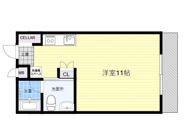 コンバリエ(ワンルーム/3階)の間取り写真