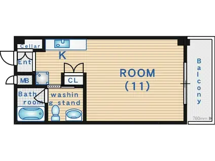 コンバリエ(ワンルーム/3階)の間取り写真