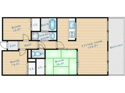 フレグランス春日(3LDK/3階)の間取り写真