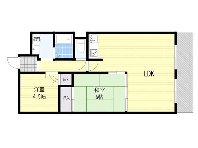パークウェイハイツ(2LDK/3階)の間取り写真
