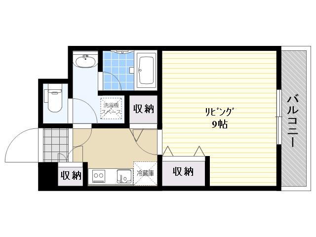 アスール江坂(1K/3階)の間取り写真