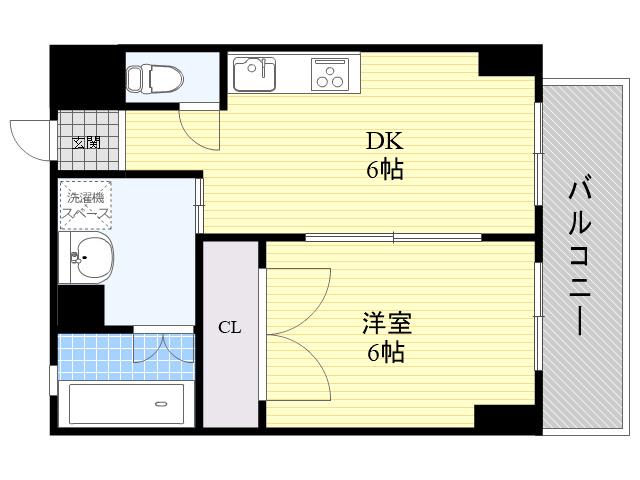 第11関根マンション(1DK/6階)の間取り写真