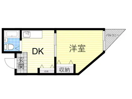 ルンルン江坂(1DK/5階)の間取り写真