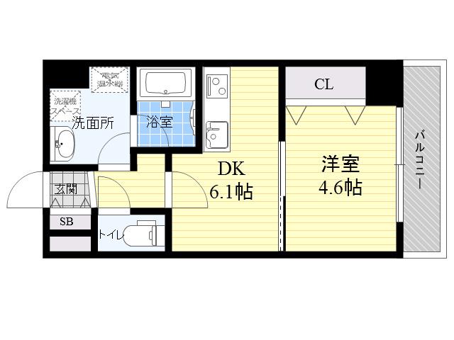 ハイムラポールPART13(1DK/4階)の間取り写真