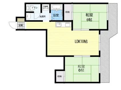 ハッピーハイツ(2LDK/2階)の間取り写真