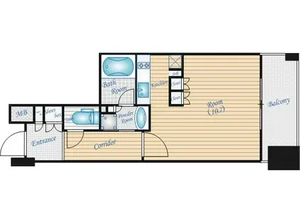 アビティ江坂(ワンルーム/4階)の間取り写真