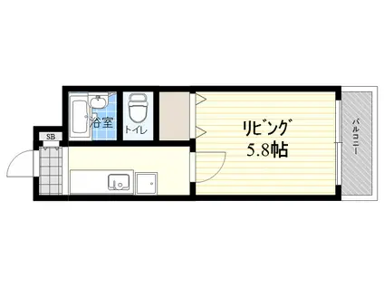 メゾンラフィネ(1K/4階)の間取り写真