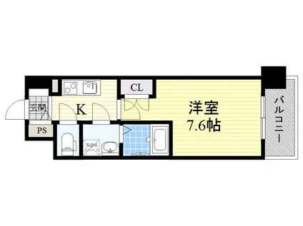WGB江坂(1K/8階)の間取り写真