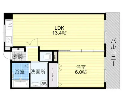 緑地JIRO2(1LDK/9階)の間取り写真