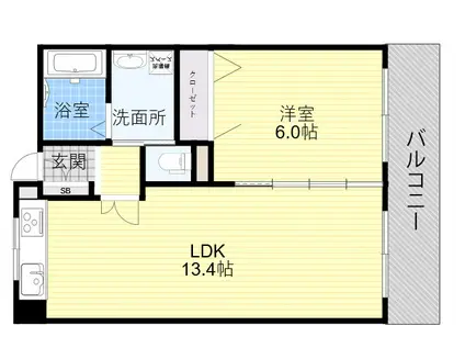 緑地JIRO2(1LDK/12階)の間取り写真