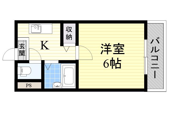 アイワステーションビルⅥ号館(1K/5階)の間取り写真