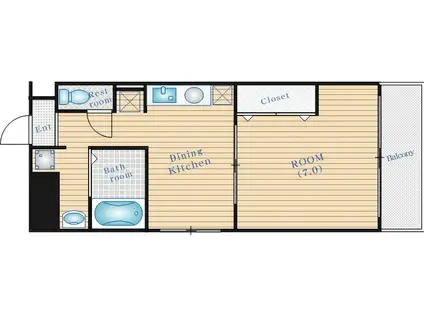 第17関根マンション(1DK/2階)の間取り写真