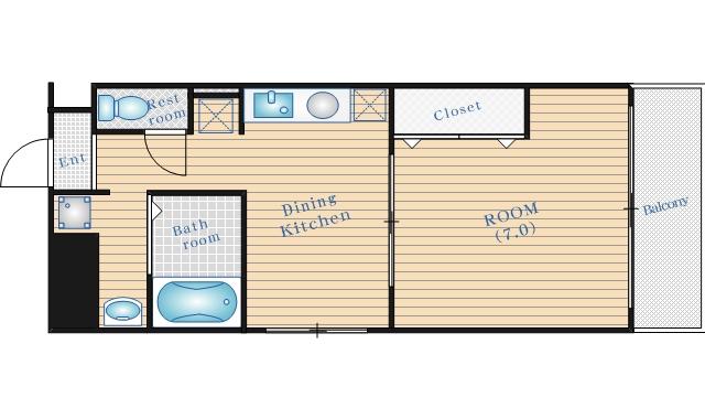 第17関根マンション(1DK/11階)の間取り写真