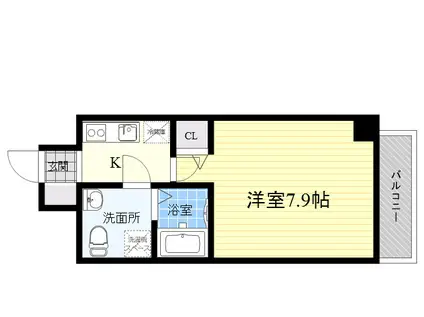 SERENITE江坂四番館(1K/6階)の間取り写真