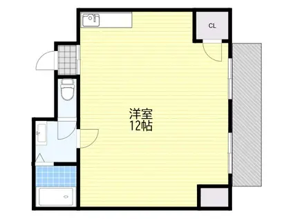 タカラマンション(ワンルーム/2階)の間取り写真