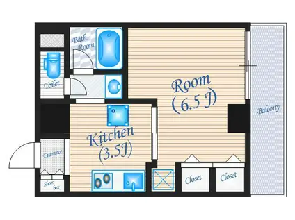 第13関根マンション(1DK/9階)の間取り写真