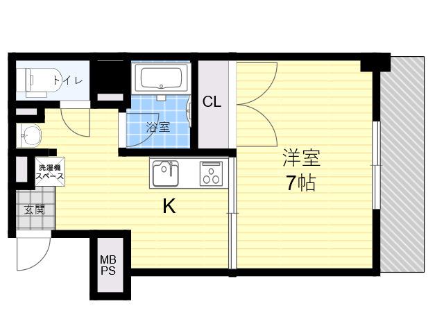 第13関根マンション(1DK/7階)の間取り写真