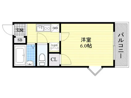 パルチヨダ(1K/2階)の間取り写真