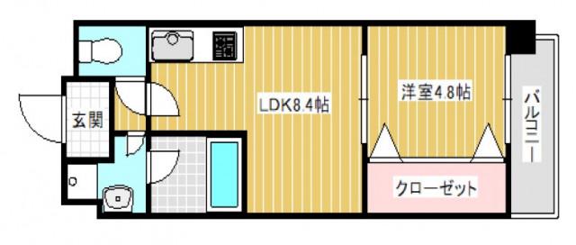 ライブガーデン江坂(1LDK/10階)の間取り写真