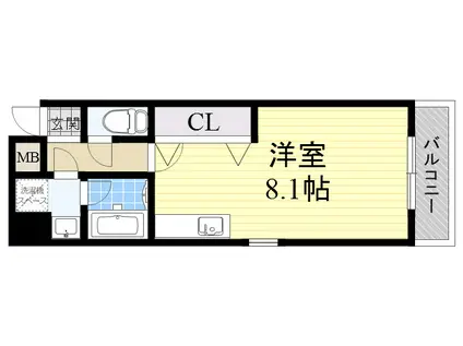アーデン江坂2(ワンルーム/3階)の間取り写真