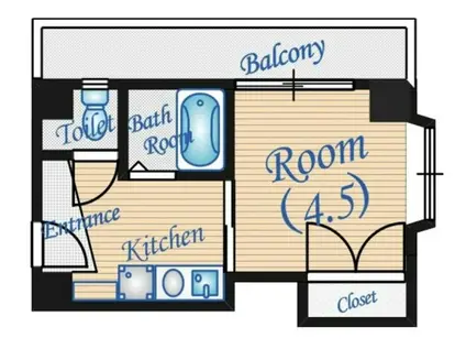 ファミーユ垂水(1K/3階)の間取り写真