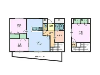 パークアヴェニュー緑地(3LDK/4階)の間取り写真