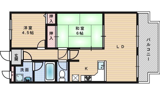 ボンヌ愛(2LDK/1階)の間取り写真
